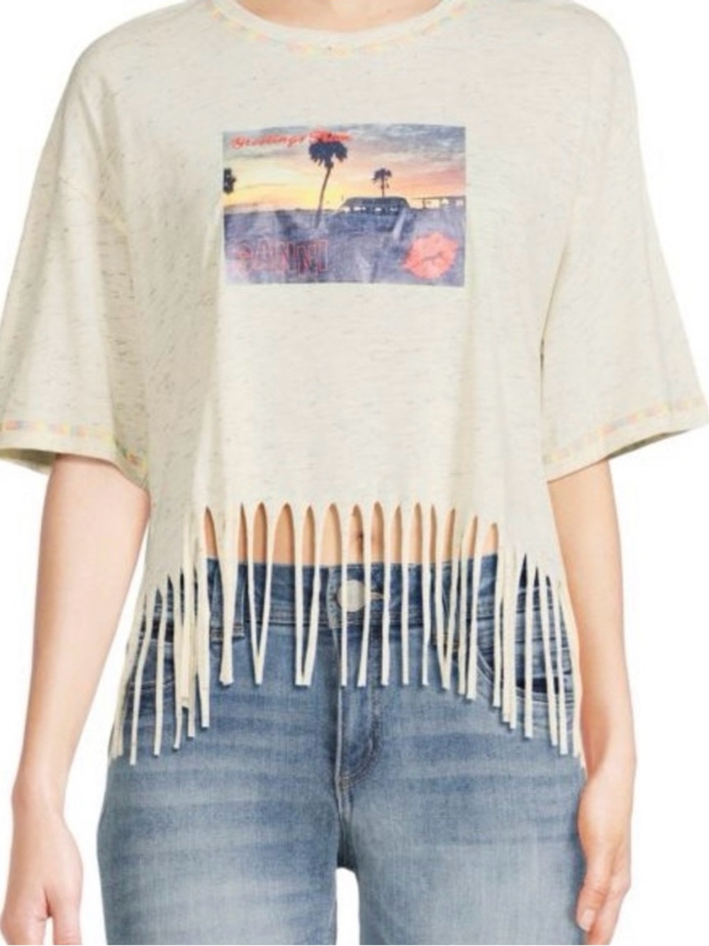 GANNI Fringe Tee Sz Small - great condition